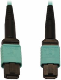 Fiber Optic Cable, MTP/MPO-PC to MTP/MPO-PC, 12F Multimode OM3 50/125, LSZH, Aqua, 3 m
