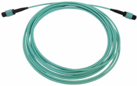 Fiber Optic Cable, MTP/MPO-PC to MTP/MPO-PC, 12F Multimode OM3 50/125, LSZH, Aqua, 5 m