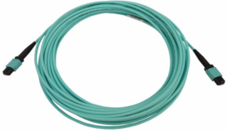 Fiber Optic Cable, MTP/MPO-PC to MTP/MPO-PC, 12F Multimode OM3 50/125, LSZH, Aqua, 10 m