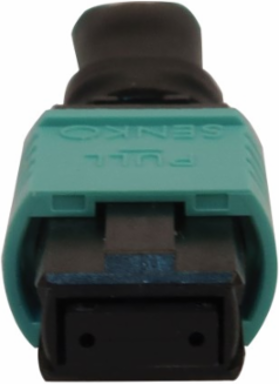 Loopback Fiber Optic Cable Tester, MTP/MPO Female, Multimode OM3 50/125, LSZH, Aqua