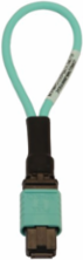 Loopback Fiber Optic Cable Tester, MTP/MPO Female, Multimode OM3 50/125, LSZH, Aqua