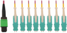 Fiber Optic Cable, MTP/MPO-APC to 8x Duplex SN-PC, 16F Multimode OM4, LSZH, Magenta, 3 m