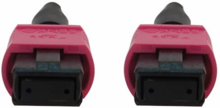 Fiber Optic Cable, MTP/MPO-PC to MTP/MPO-PC F/F, 12F Multimode OM4 50/125, LSZH, Magenta, 2 m