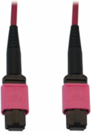 Fiber Optic Cable, MTP/MPO-PC to MTP/MPO-PC F/F, 12F Multimode OM4 50/125, LSZH, Magenta, 2 m