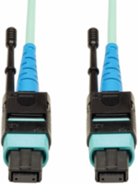 MTP/MPO Patch Cable, 24 Fiber, 100Gb OM3, 1 Meter, Aqua