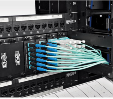 MTP/MPO Patch Cable 2M, 24 Fiber, OM3 Multimode, Push/Pull Connectors, Aqua