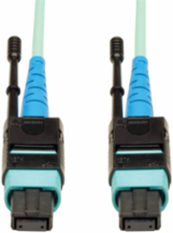 MTP/MPO Patch Cable 2M, 24 Fiber, OM3 Multimode, Push/Pull Connectors, Aqua