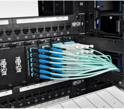 MTP/MPO Patch Cable, 24 Fiber, 5M, 100GbE OM3, Aqua