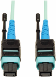 MTP/MPO Patch Cable, 24 Fiber, 5M, 100GbE OM3, Aqua