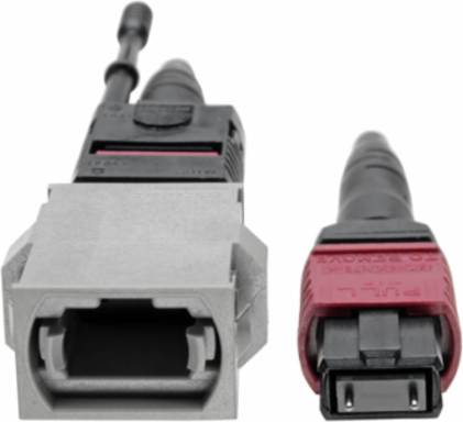 MTP/MPO Base-8 Migration Fiber Adapter, 12 Fiber, 8 Inch, OM4, Magenta