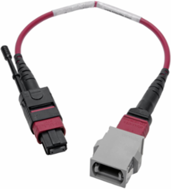 MTP/MPO Base-8 Migration Fiber Adapter, 12 Fiber, 8 Inch, OM4, Magenta