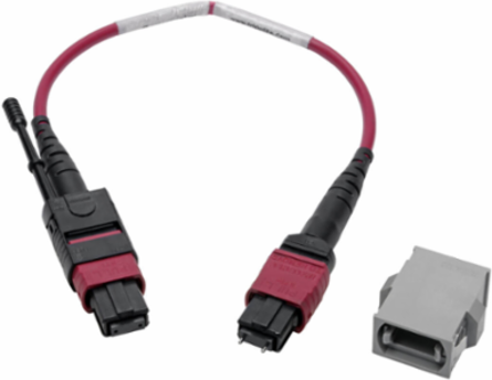 MTP/MPO Base-8 Migration Fiber Adapter, 12 Fiber, 8 Inch, OM4, Magenta