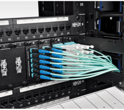 MTP/MPO Patch Cable, 24 Fiber, 100Gb OM3, 10 Meter, Aqua