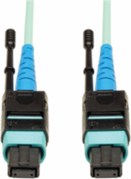 MTP/MPO Patch Cable, 24 Fiber, 100Gb OM3, 10 Meter, Aqua
