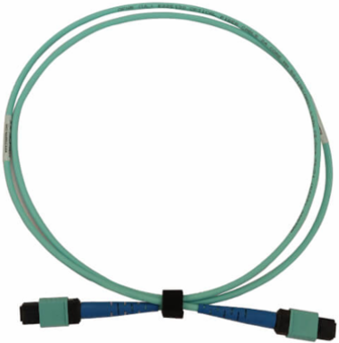 Fiber Optic Cable, 40/100/400G Multimode OM3, 24F MTP/MPO-PC F/F, LSZH, Aqua, 1 m
