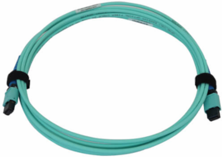 Fiber Optic Cable, 40/100/400G Multimode OM3, 24F MTP/MPO-PC F/F, LSZH, Aqua, 3 m