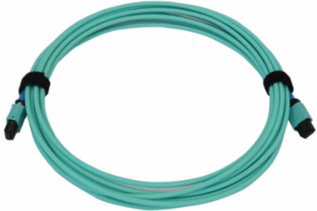 Fiber Optic Cable, 40/100/400G Multimode OM3, 24F MTP/MPO-PC F/F, LSZH, Aqua, 5 m
