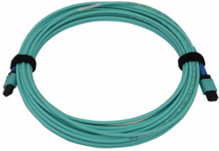 Fiber Optic Cable, 40/100/400G Multimode OM3, 24F MTP/MPO-PC F/F, LSZH, Aqua, 10 m