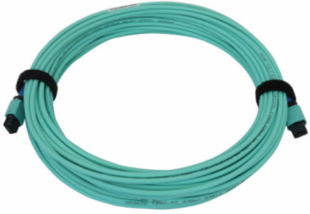 Fiber Optic Cable, 40/100/400G Multimode OM3, 24F MTP/MPO-PC F/F, LSZH, Aqua, 15 m