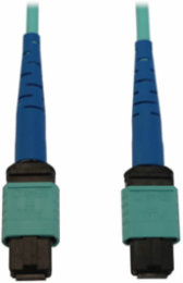 Fiber Optic Cable, 40/100/400G Multimode OM3, 24F MTP/MPO-PC F/F, LSZH, Aqua, 15 m