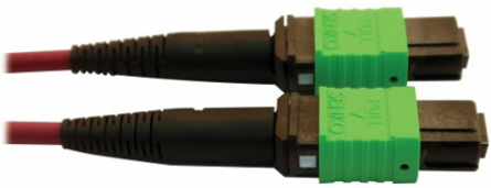 Fiber Optic Cable, 400G Multimode OM4, 16F MTP/MPO-APC (F/F), Plenum, Magenta, 3 m