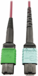 Fiber Optic Cable, 400G Multimode OM4, 16F MTP/MPO-APC to 24F MTP/MPO-UPC (F/F), Magenta, 3 m