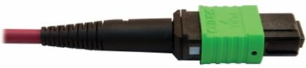 Fiber Optic Breakout, 400G Multimode OM4, 16F MTP/MPO-APC to (x4) LC Duplex (F/M), Magenta, 5 m