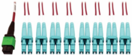 Fiber Optic Breakout, 400G Multimode OM4, 16F MTP/MPO-APC to (x4) LC Duplex (F/M), Magenta, 5 m