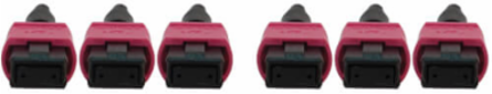 Fiber Optic Cable, 40/100/400G Multimode OM4, 3x8F MTP/MPO-PC (F/F), LSZH, Magenta, 30 m