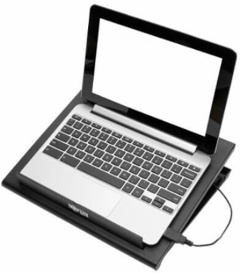 Portable Notebook Cooling Pad with Dual USB Fans, 11.8 Inch x 9.8 Inch, Black