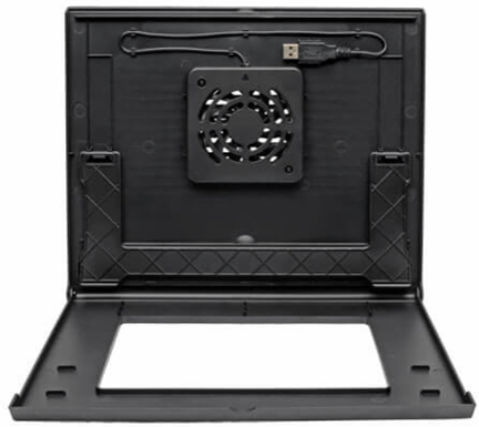 Portable Notebook Cooling Pad with Dual USB Fans, 11.8 Inch x 9.8 Inch, Black