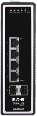 Managed Industrial Gigabit Ethernet Switch, 4-Port, 2 SFP Slots, DIN Mount, -40 to 75°C