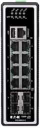 Managed Industrial Gigabit Ethernet Switch, 8-Port, Layer 2, 4 SFP Ports, DIN Mount, -40 to 75°C