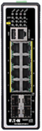 8-Port Managed Industrial Gigabit Ethernet Switch - Layer 2, 1 Gbps, PoE+ 30W, 4 GbE SFP Ports, -40° to 75°C, DIN Mount, TAA