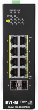 8-Port Lite Managed Industrial Gigabit Ethernet Switch - 10/100/1000 Mbps, PoE+ 30W, 2 GbE SFP Slots, -10° to 60°C, DIN Mount, TAA
