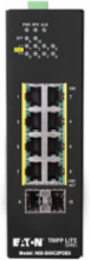 8-Port Lite Managed Industrial Gigabit Ethernet Switch - 10/100/1000 Mbps, PoE+ 30W, 2 GbE SFP Slots, -10° to 60°C, DIN Mount, TAA