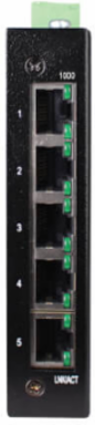 Unmanaged Industrial Gigabit Ethernet Switch, 5-Port, Ruggedized, -40 to 75C, iQoS, DIN/Wall Mount