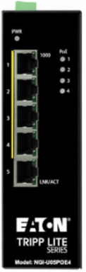 Unmanaged Industrial Gigabit PoE+ Ethernet Switch, 5-Port, 30W, -10 to 60C, DIN Mount