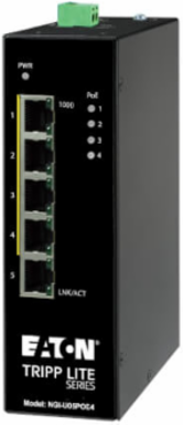 Unmanaged Industrial Gigabit PoE+ Ethernet Switch, 5-Port, 30W, -10 to 60C, DIN Mount