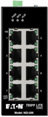 Unmanaged Industrial Gigabit Ethernet Switch, 8-Port, 10/100/1000 Mbps, DIN Mount