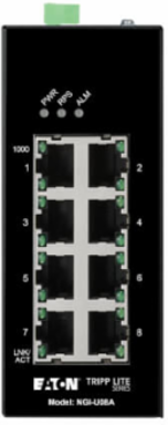 Unmanaged Industrial Gigabit Ethernet Switch, 8-Port, Ruggedized, -40 to 75C, iQoS, DIN Mount