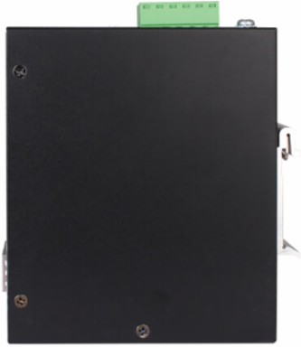 8-Port Unmanaged Industrial Gigabit Ethernet Switch - 10/100/1000 Mbps, 2 GbE SFP Slots, -40° to 75°C, iQoS, DIN Mount, TAA