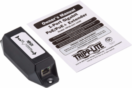 Gigabit Ethernet PoE/PoE+ Extender, 30W, 1 Port, 328 ft. Range