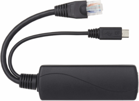 PoE to USB Micro-B & RJ45 Active Splitter, 48V to 5V 1A, 328 ft.