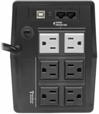 700VA 350W Line-Interactive UPS, 6 NEMA 5-15R Outlets, AVR, Tower