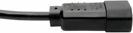 C14 Male to C13 Female Splitter, 6 ft, 10A, 250V, 18 AWG, Black