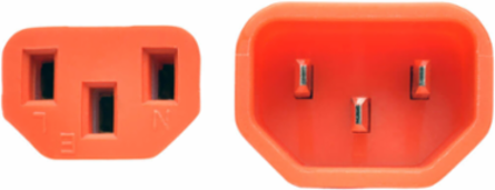Heavy-Duty PDU Power Cord C13 to C14, 15A, 250V, 3 ft., Orange