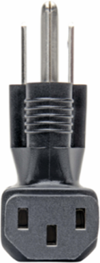 NEMA 5-15P to Down Angle C13 Power Cord Adapter - 10A, 125V, Black