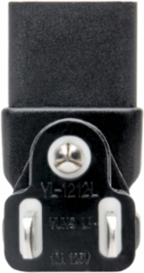 NEMA 5-15P to Down Angle C13 Power Cord Adapter - 10A, 125V, Black
