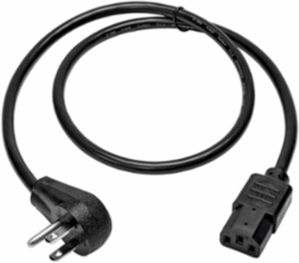 Desktop Computer AC Power Cord, 3 ft, NEMA 5-15P Right-Angle, 18 AWG